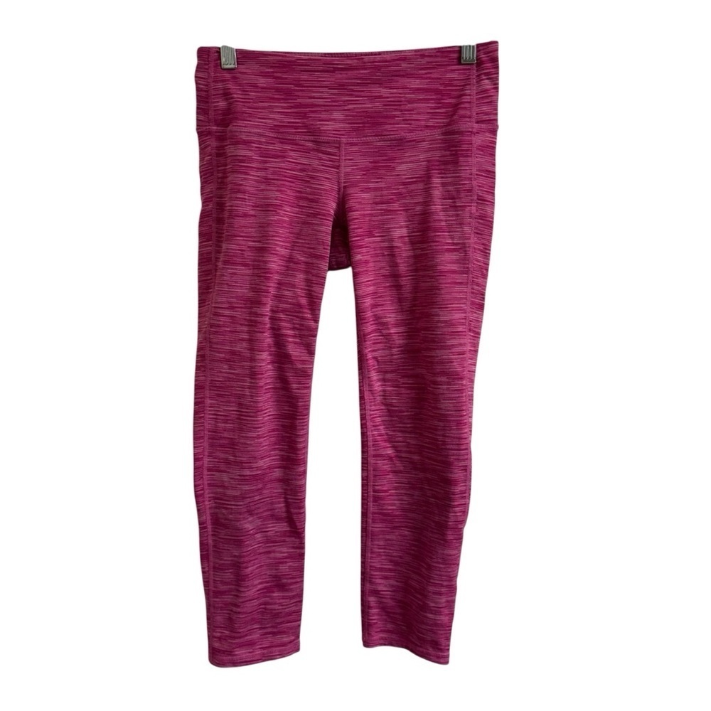 Athleta Women Size S Tall Energy Chaturanga Legging Cropped Capri Pink Space Dye